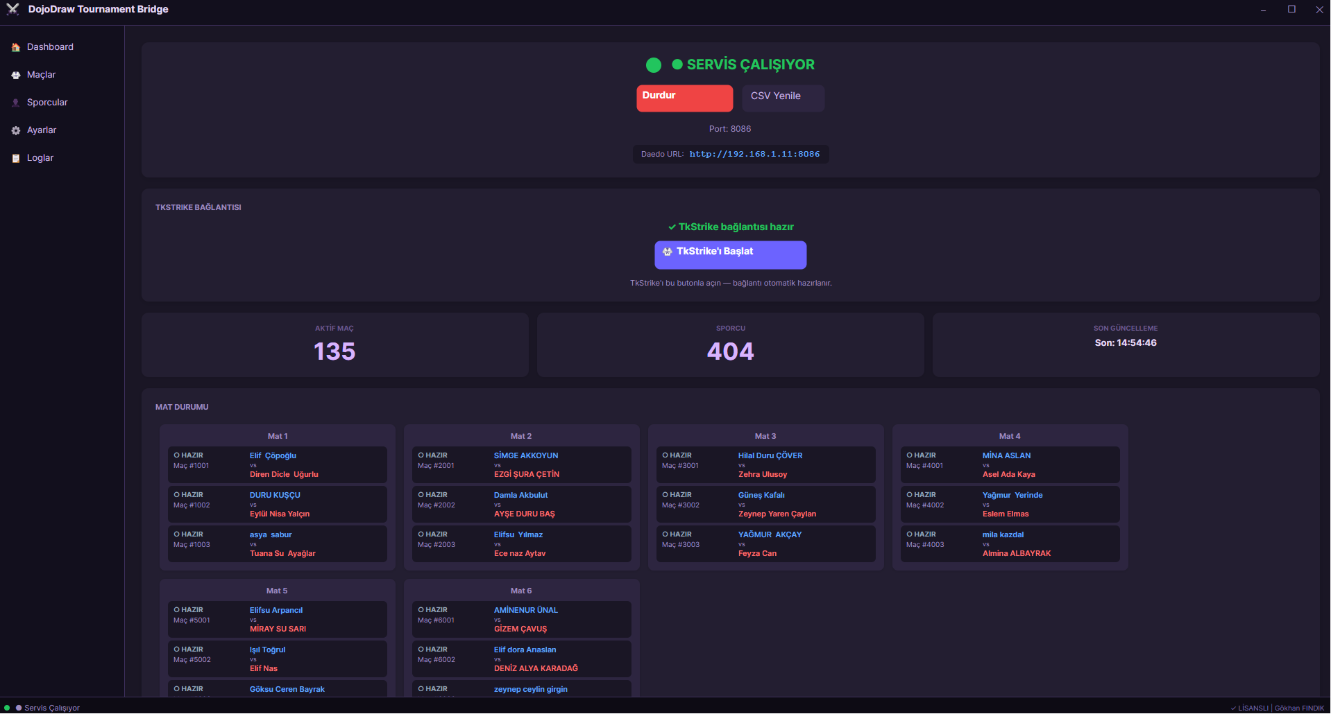 DojoBridge — live PSS link